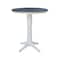 International Concepts 36 in. Solid Wood Round Top Pedestal Bar Height Dining Table w/4 X-Back Stools, White/Heather Gray K05-36RT-27B-S6133-4 - alternate 2
